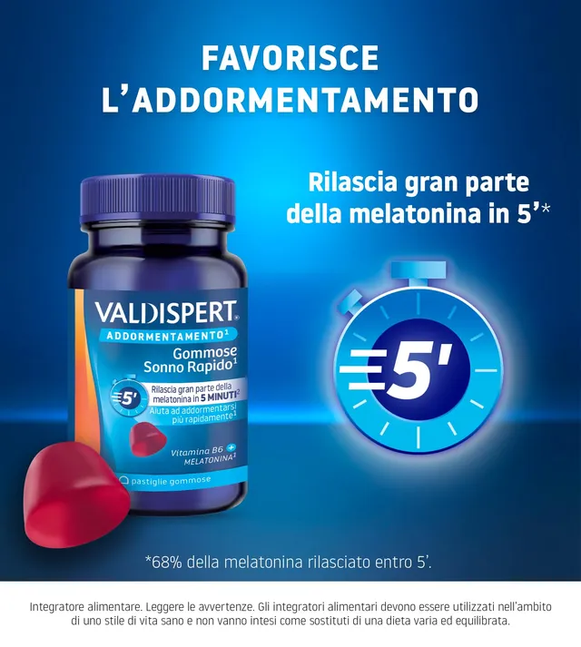 valdispert-gommose-sonno-rapido-con-melatonina-e-vitamina-b6-gusto-fragola-120-p image 1